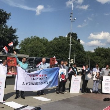 تجمع فعالان حقوق بشری در محکومیت اقدامات تروریستی تهران و لندن مقابل سازمان ملل در ژنو